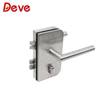 China 304 Stainless Steel Factory Direct Square Glass Door Lock Handle Glass Lock for sale