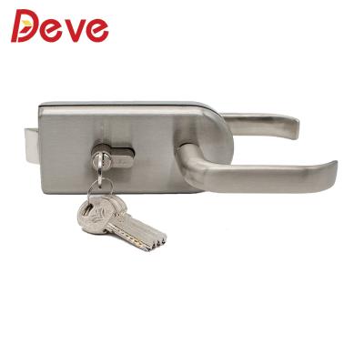 China Commercial Stainless Steel Door Handle Lock Stainless Steel 304 Glass Lock for sale