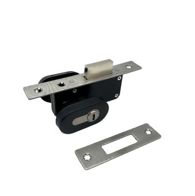 China SS201 And Iron Patio Door Stainless Steel Lock Plate Frame Glass Door Lock for sale