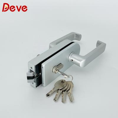 China Glass To Wall Door Building Hardware Glass To Glass Door Lock With Handle for sale