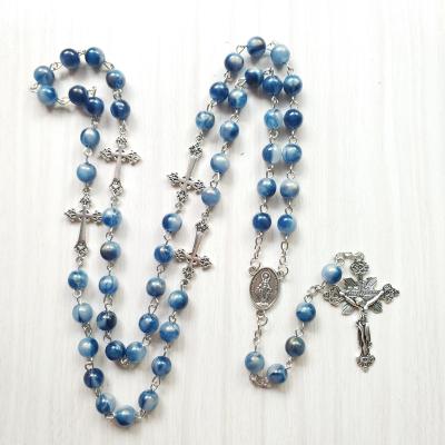 China Retro Style Religious Necklace Mini Pendants for Jesus Christ Prayer Beads Crosses Necklace Catholicism Jewelry Cross Necklace for Church for sale