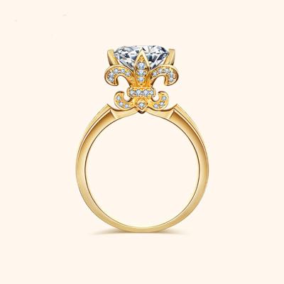 China CLASSIC Custom Princess Crown 14K Rose White Gold For Wedding Yellow Ring Birthday Girls Gift Moissanite Jewelry Ring Real Gold 2 carat for sale