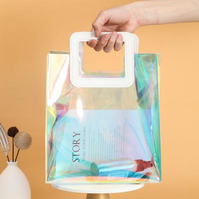 China 2021 Hot Selling OEM Tpu Laser PVC Fashion Laser Fashion Holographic Transparent Packaging Bag Recyclable Waterproof Bag 2021 for sale