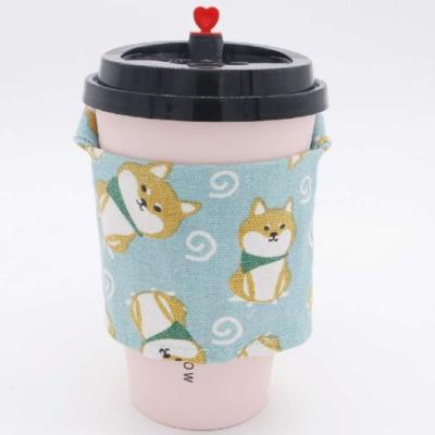 China Wholesale Eco Friendly Recyclable Tote Hand Carry Bag Coffee Mug Holder Bubble Milk Tea Carrier Bag With Shiba Inu Logo for sale