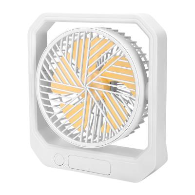 China Outdoor Spot LED Light Plastic USB Fan Charging Desk Silent Fan for sale