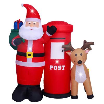 China Decor 2021 new year model deer christmas navidad decorations santa claus decoration inflatable reindeer mailbox 2022 for sale