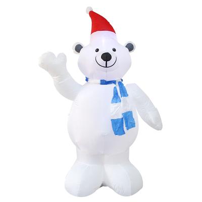 China Indoor Outdoor Inflatable Models Christmas Polar Bear Hat Santa Decor Festival New Year Decorations Inflatable Decoration for sale