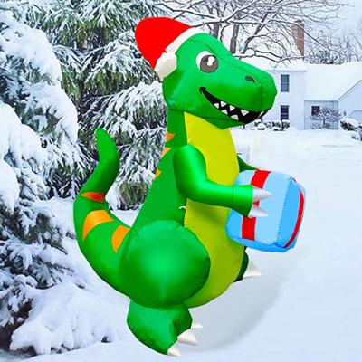 China Decoration Home Garden Toys Inflatable Party Hat Dinosaur Gift Box Model LED Christmas Ornaments Decorations for sale