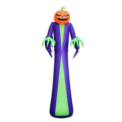 China Halloween LED Pumpkin Ghost Halloween Inflatable Decoration 12ft Home Decoration for sale