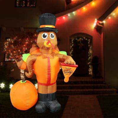 China Inflatable Decorations Party Pumpkin Outdoor Indoor Glowing Inflatable Turkey Turkey Thanksgiving Decoration for sale