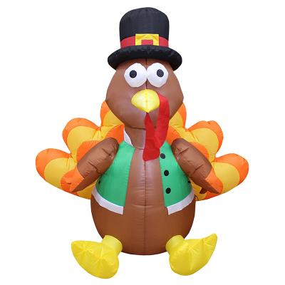 China Inflatable Decorations Production Professional Polyester Luminous Turkey Inflatable Thanksgiving Decoration for sale