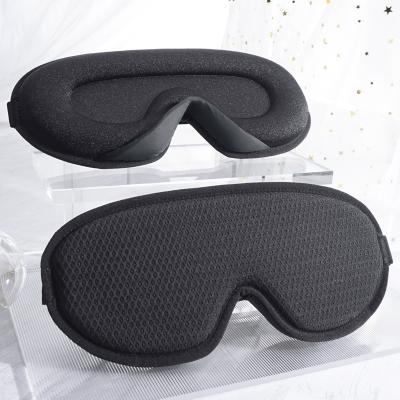 China Memory foam private label logo 3d sleep eye care protection mask 3d memory black custom foam contoured eye mask travel sleep eyemask for sale