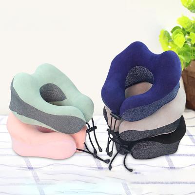 China Custom Wholesale PORTABLE Plush Memory Foam U Shape Travel Neck Pillow for sale