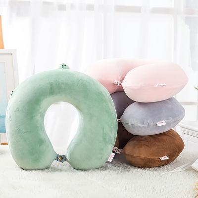 China New PORTABLE Soft Space Memory Foam Slow Bound Neck Rest Travel Pillow Solid Neck Health Care U Shape Cervical Pillow for sale