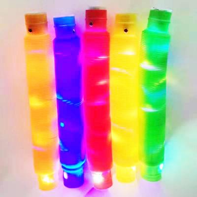 China 100% DIY Soft Plush Led Noise Relax Tube Sensory Decompression Stir Fun Colorful Instant Sensory Toy for sale