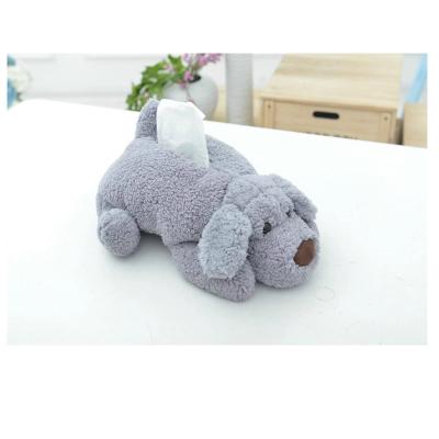 China Stuffed Animal Home Decor Lovely Plush Dog Dolls Cartoon Napkin Tissue Paper Tissue Paper Holder Box for sale