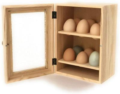 China Europe Hot Selling Storage Egg Box Egg Rack Countertop Wooden Egg Cabinet For Kitchen for sale