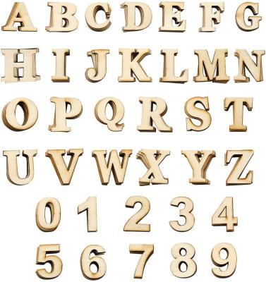 China Recyclable Natural Color Wooden Letters And Numbers For DIY Craft Wedding Party Home Decoration for sale