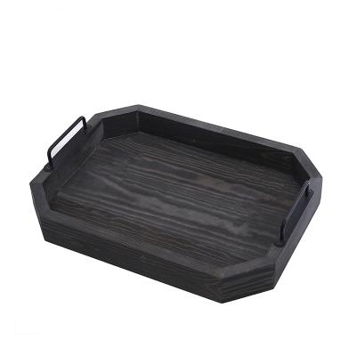 China Hot Selling Europe Vintage Country Style Multi Functional Stable Craft Handmade Wooden Trays With Handles for sale