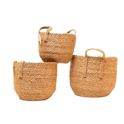 China Handmade Hemp Rope Decorative Storage Basket for sale