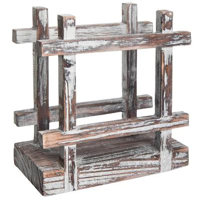 China Wholesale Europe Fabric Rustic Desktop Wood Rack for sale