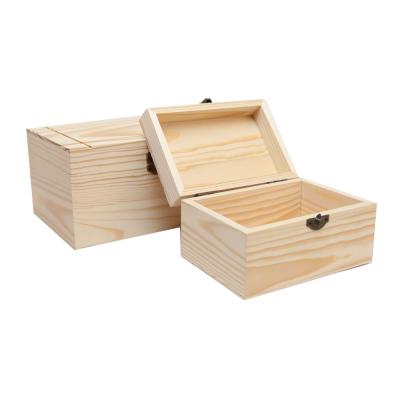 China Europe Craft Gift Unfinished Wooden Jewelry Photo Box With Clasp for sale