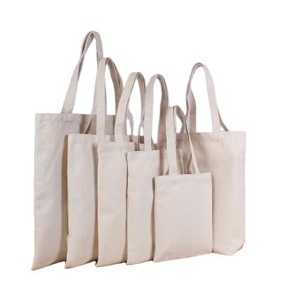 China Wholesale Reusable Empty Shopping Handled Canvas Tote Bags With Print Logo for sale