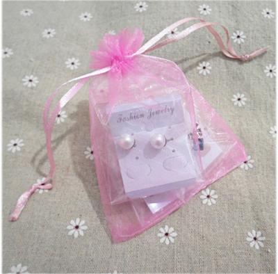 China Sheer Gift Gift Bags Pink Organza Drawstring Jewelery Pockets Colorful Organza Bag for sale