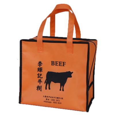 China Large Waterproof Insulated Thermal Fresh Food Delivery Meal Cooler Bag For Frozen Food for sale