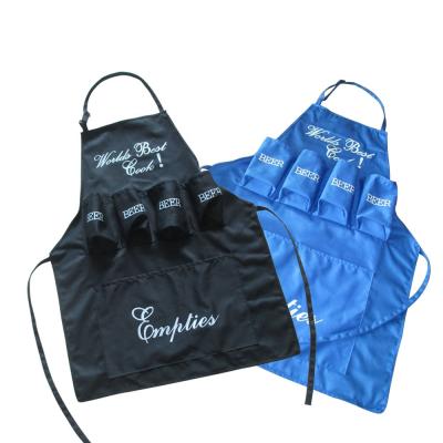 China Drink/Food Wholesale Cooking Cheap Work Cotton Apron Custom Logo Kitchen Apron for sale