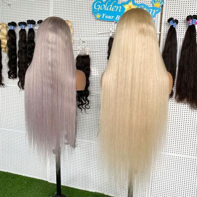 China Feature Buy 40 inch ash blonde wig real hair wig,cheap gray ash blonde wig 100% ash blonde full lace wigs,ash blonde hair wigs sellers for sale