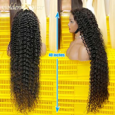 China Natural Curly 4x4 13x4 360 Full Lace Peruvian Full Lace Front Wigs Hair Wig, 40 Inch Full Hair Lace Front Wig for sale