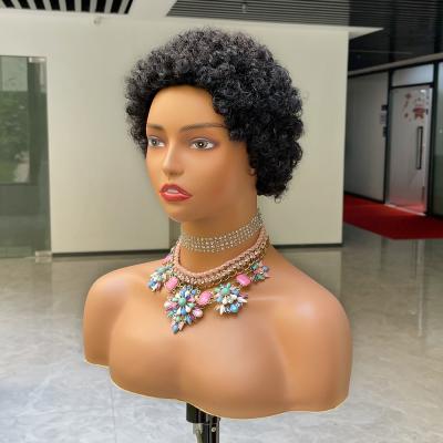 China Natural Curly Pixie Cut Wig Human Hair Bob Pixie Cut Lace Wig Bleached Feature Knots Lace Frontal Colored Women Pixie Curls Short Wigs For for sale