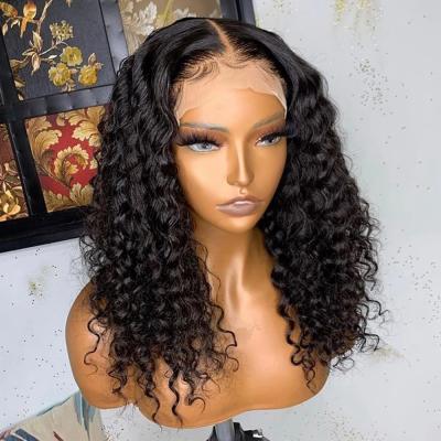 China Feature Cheap Colored Mink Brazilian Hair Wig For Women, 150% 180% Density Brazilian Human Hair Curly Wig, 13x4 Lace Frontal Curly Wigs for sale