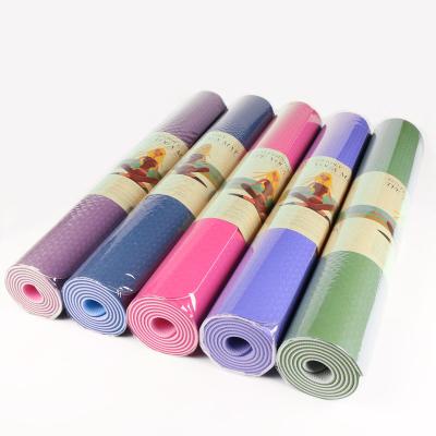 China Balance Trainer Pink And Blue Mat Customized Workout Eco-Friendly Tape Yoga Mat 6mm Thick Material for sale