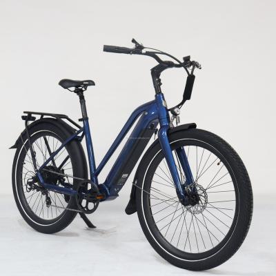 China Factory new 2022 aluminum alloy step directly by e-bike 36V 350W city bike women LED light OEM view battery high power bafang motor for sale