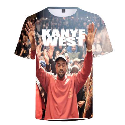 China New hot sale anti-pilling 3d design printed western kanye T-shirt kanye T-shirt for sale