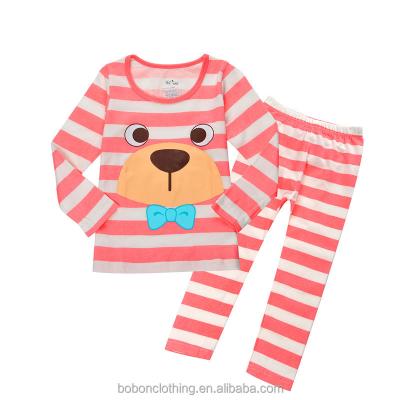 China Breathable 2017 New Style Long Sleeve 2 Piece Set Pajamas For Girl for sale