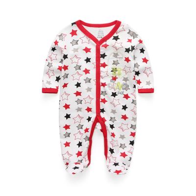 China Breathable wholesale cotton printed baby sleepers onesie clothes for sale