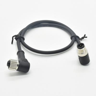 China Custom RF Aviation Cable M12 4P D Code Aviator Plug Circular Connector M12 Right Angle Cable for sale