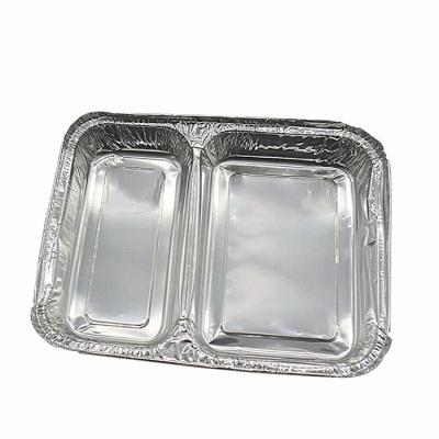 China OEM Eco-friendly Logo Disposable Food Packaging Container Tin Foil Lunch Box Food Grade Aluminum Packages for sale