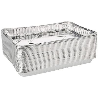 China Eco-friendly Aluminum Foil Rectangular Containers Factory Price Disposable Food Grade Aluminum Cake Bake Tray With Lid for sale