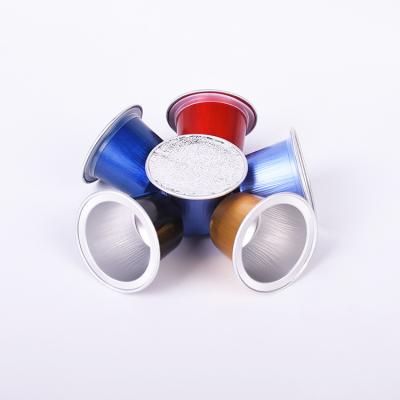 China Coffee Tea China Nespresso Aluminum Coffee Capsule With Self Adhesive Foil Lid for sale