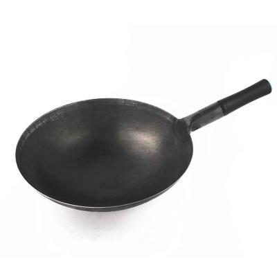 China Gas Cooker Chinese Restaurant Cooking Kitchenware 1.5 mm Thickness Carbon Steel Industrial Wok With Bakelite Handle for sale