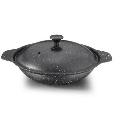 China General Use for Gas and Induction Cooker Black steel  Casserole with lid large quart home Sauce pot for sale