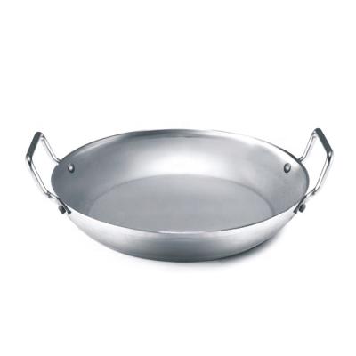 China Sustainable NSF Hotel restaurant kitchenware large size stainless steel paella pan for sale