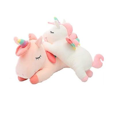 China NiuNiu Daddy 21.8in/55cm Unicorn Pillow Cheap plush Toys Funny Animals Toy OEM Plush Logo Style Time Design Feature Material for sale