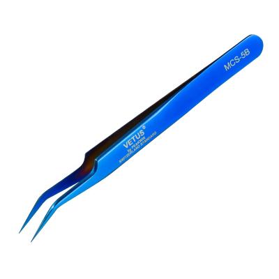 China Eyelash Extension Tweezers Song Whips Eyelash Eyebrow Mcs31B Series Private Label Eyelash Extension Blue Tweezers For Eyelash for sale