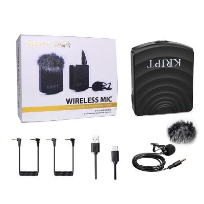 China Hot Selling Wireless Mobile Phone Mini 2.4G Wireless Lavalier Mic For Laptop Video Camera Videorecording Smartphones DSLR/Camera Microphone System for sale