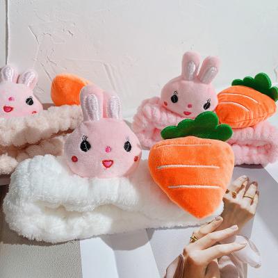 China Popular Korean Carrot Rabbit Headbands For Women Cute And Sweet Hairband 2021 Headband for sale